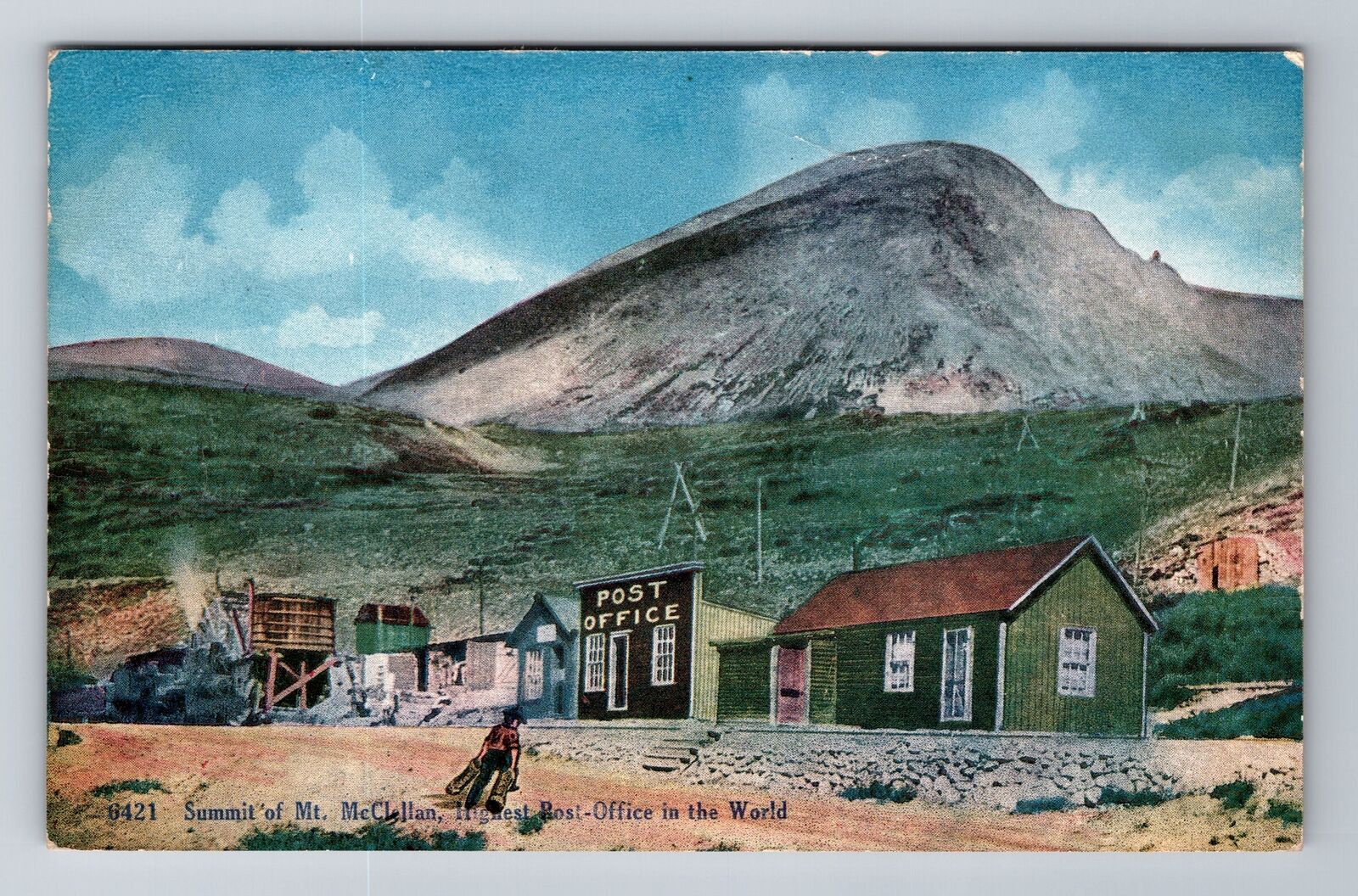 Mt. McClellan CO-Colorado, Summit, Highest Post Office, Vintage c1910 Postcard