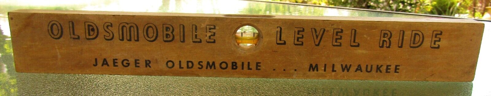 Vintage Jaeger Oldsmobile Dealership Milwaukee Wisconsin LEVEL RIDE Ruler rare