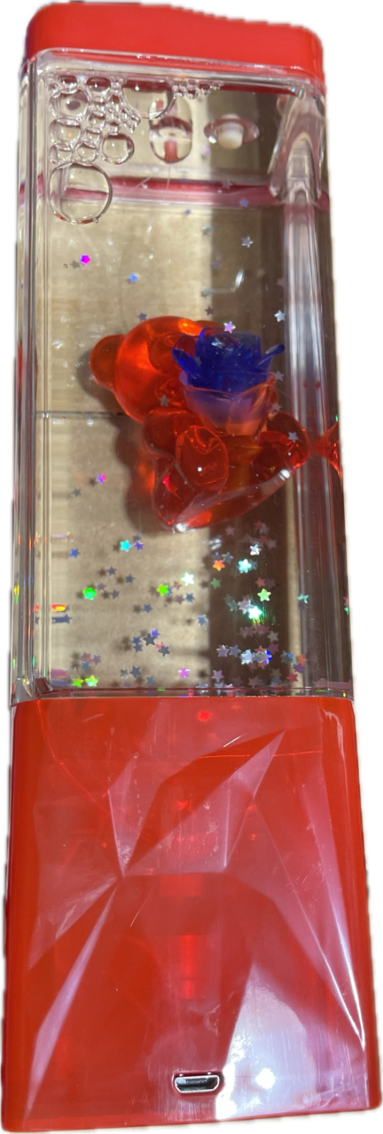 Red Volcano Lava Lamp with Bear