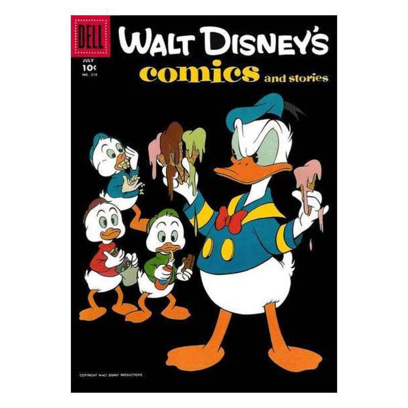 Walt Disney's Comics and Stories #214 in Very Good + condition. Dell comics [j;