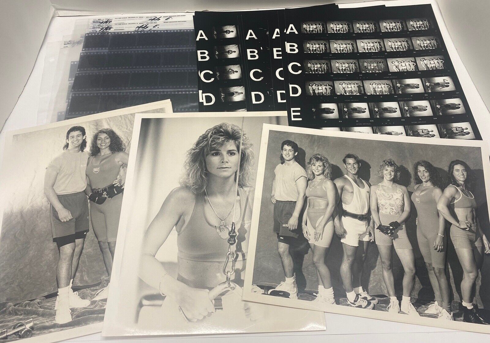 1990’s Photos/Negatives Men & Women Exercising Weight Lifting Gym Working Out