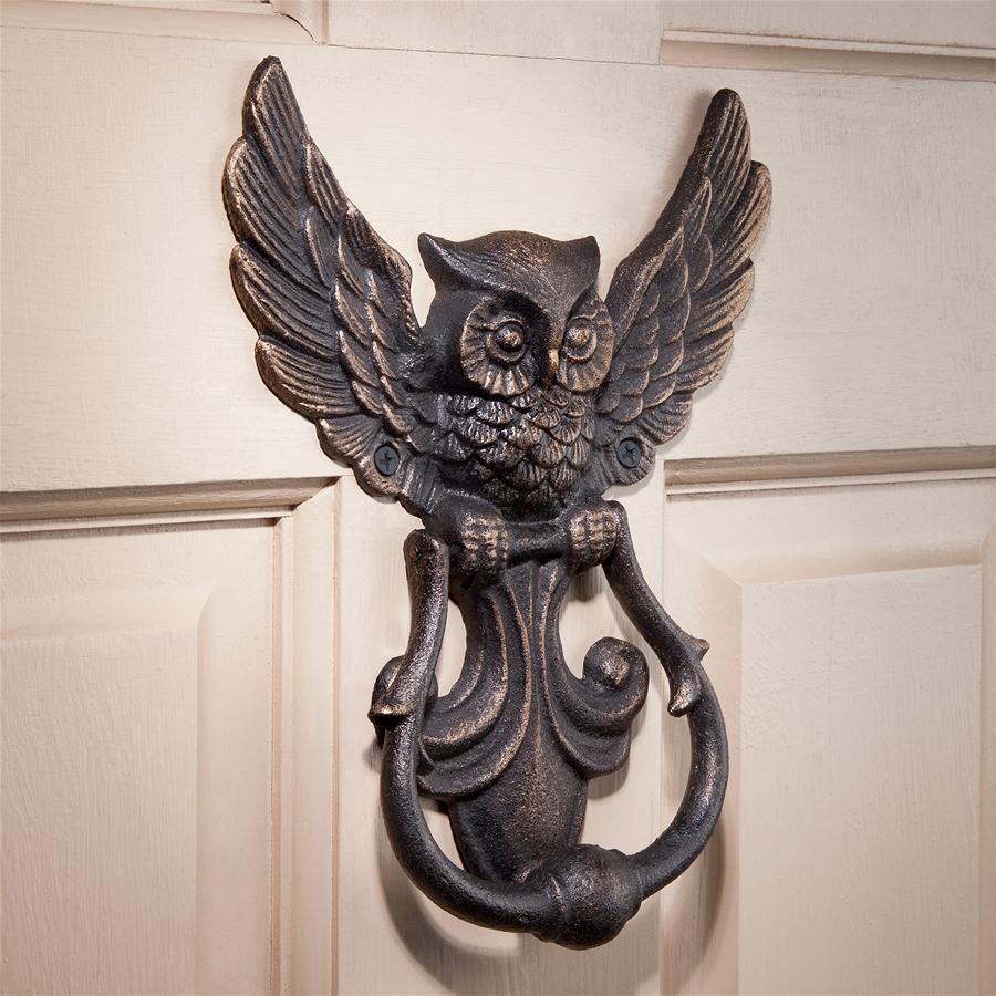 Wizard Mail Hedwig Owl Cast Iron Antique Replica Mystical Spirit Door Knocker