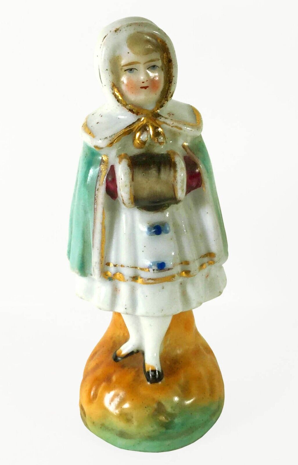 Antique Girl With Hand Muff Conta & Boehme Porcelain Figurine (Circa 1890\'s)