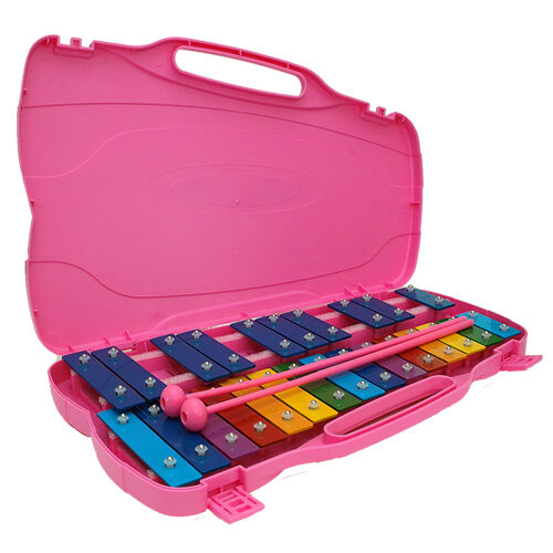 25 Notes Glockenspiel Xylophone for Students/Kids 25K (Pink)
