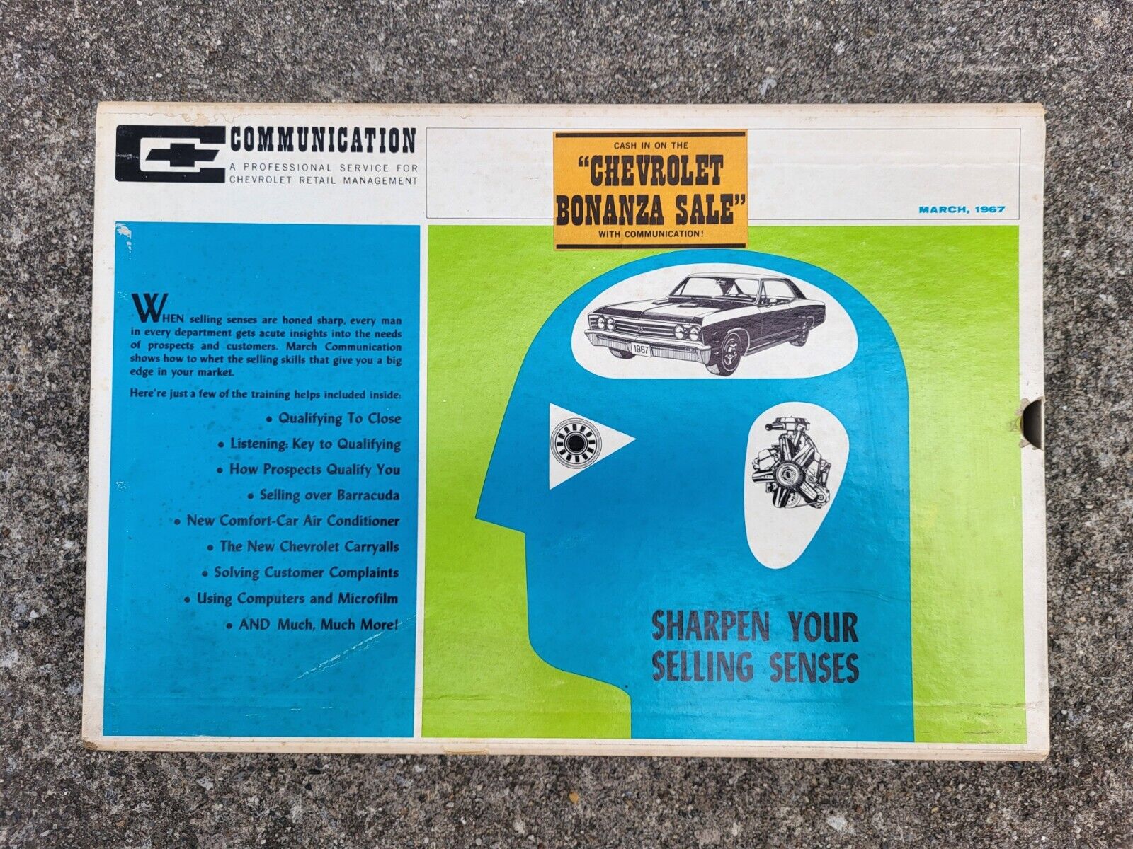 1967 Chevrolet Communication Dealer Marketing Kit BONANZA SALE CHEVELLE ON BOX