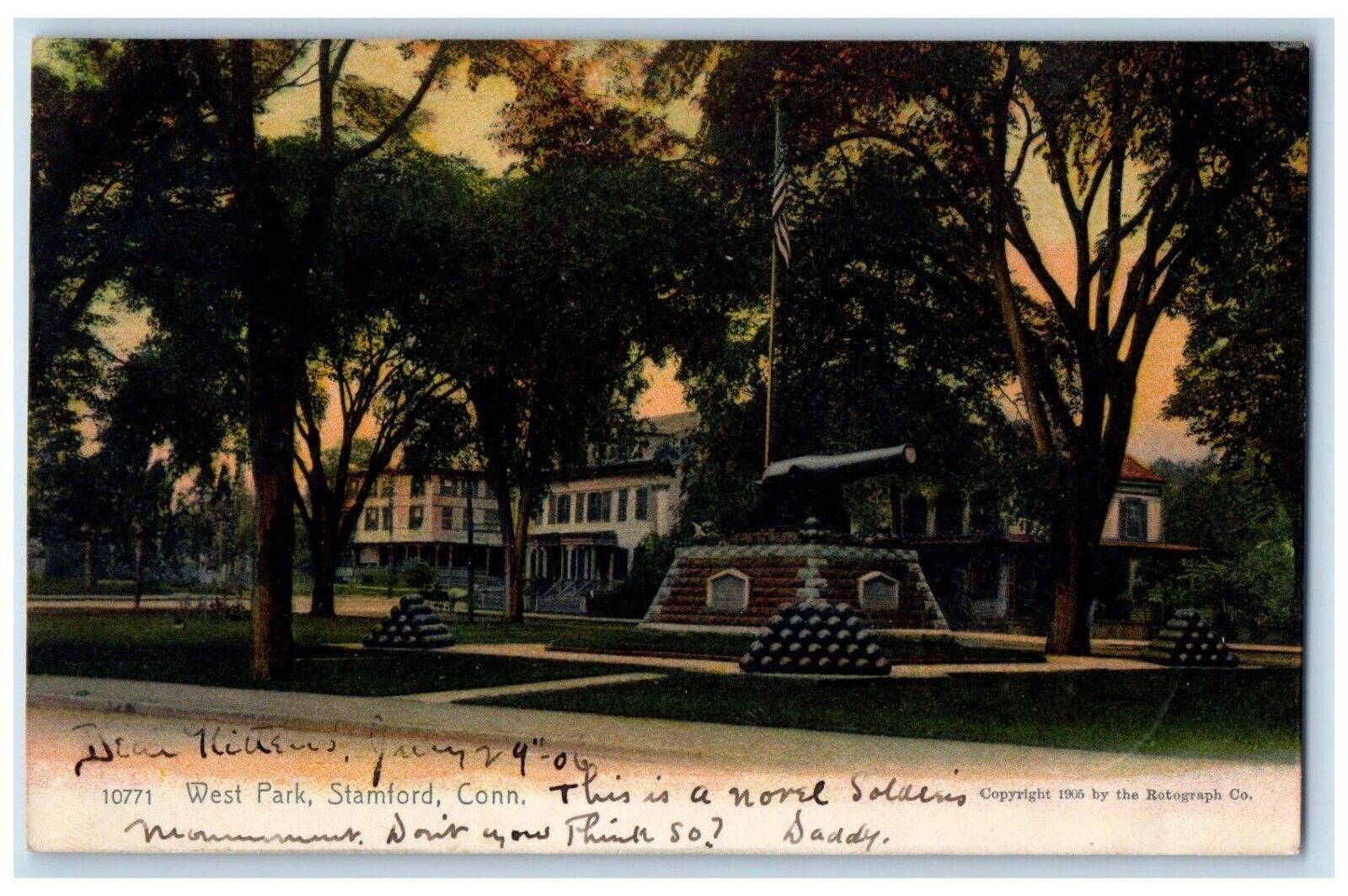 1906 Scenic View West Park Canon Stamford Connecticut Vintage Antique Postcard