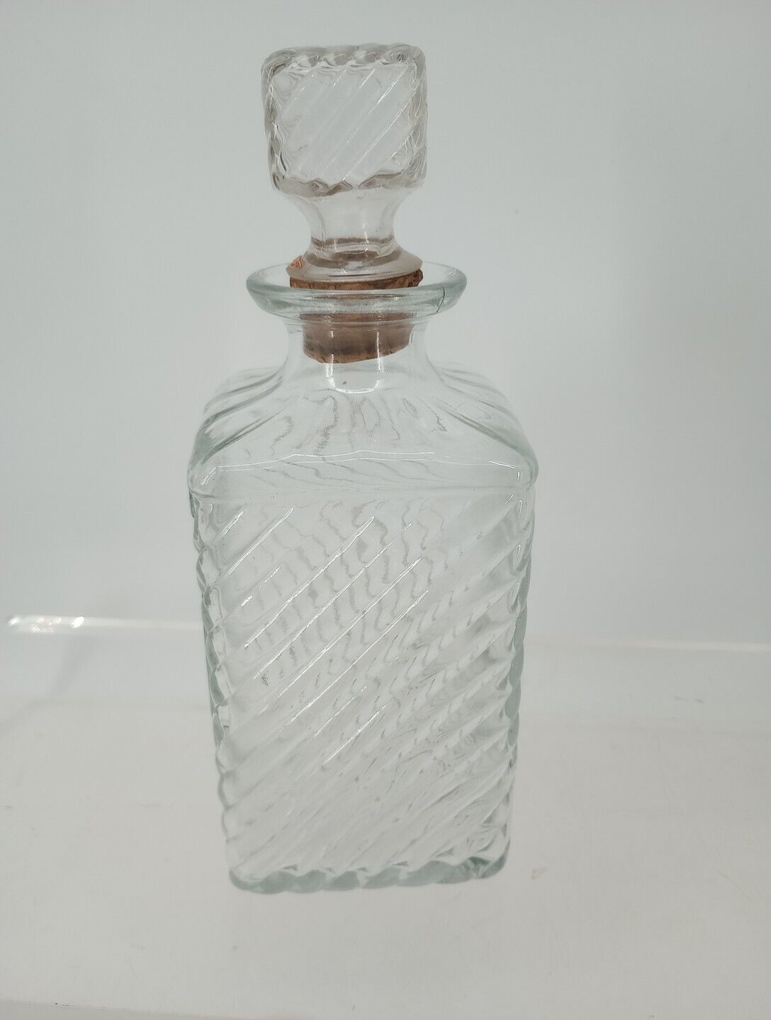 Vintage Old Mr. Boston Cut Crystal Glass Liquor  Decanter Glass Stopper Fancy