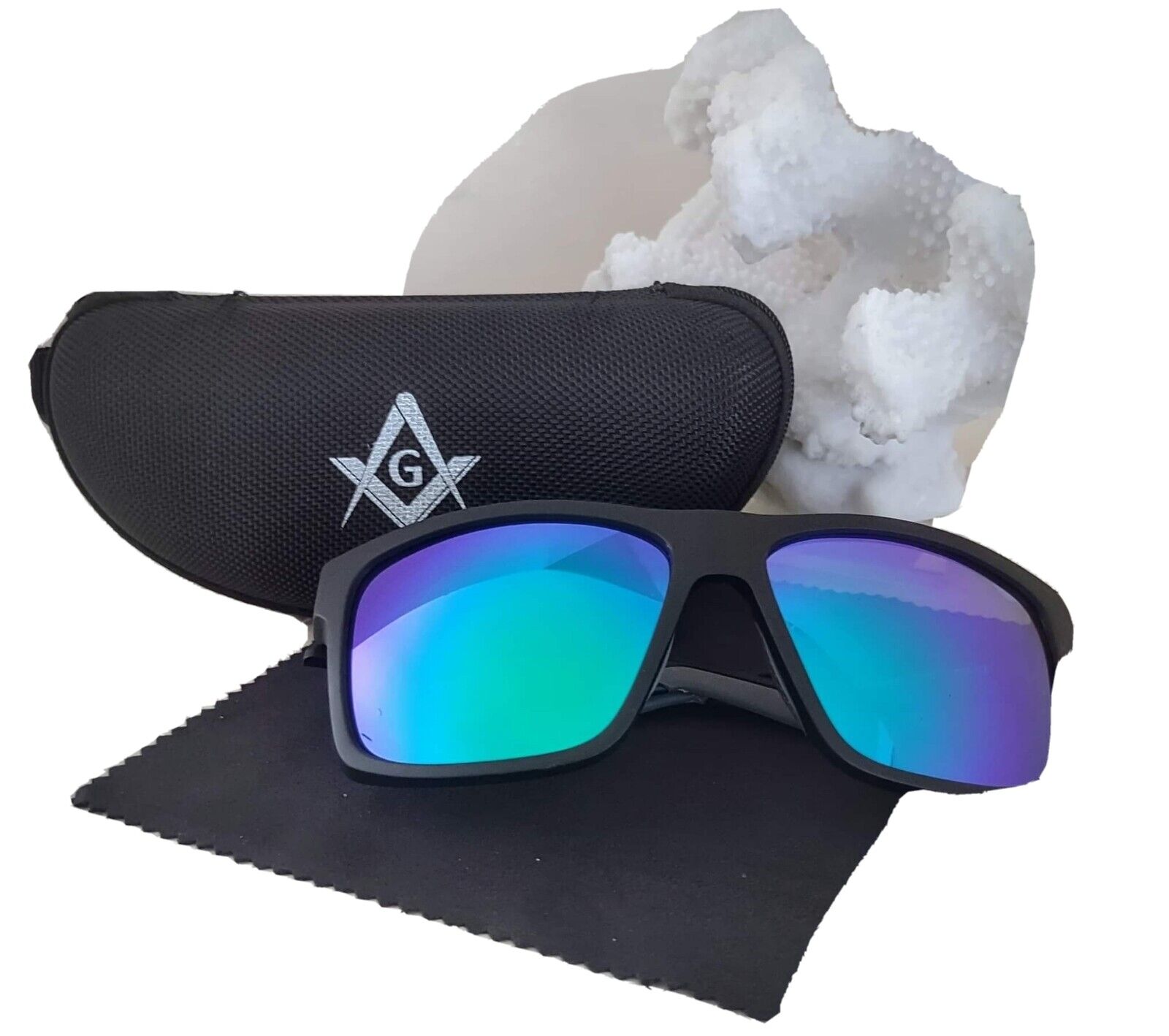 10 Pairs - Designer Masonic Freemason Polorized Sunglasses with cases. Wholesale