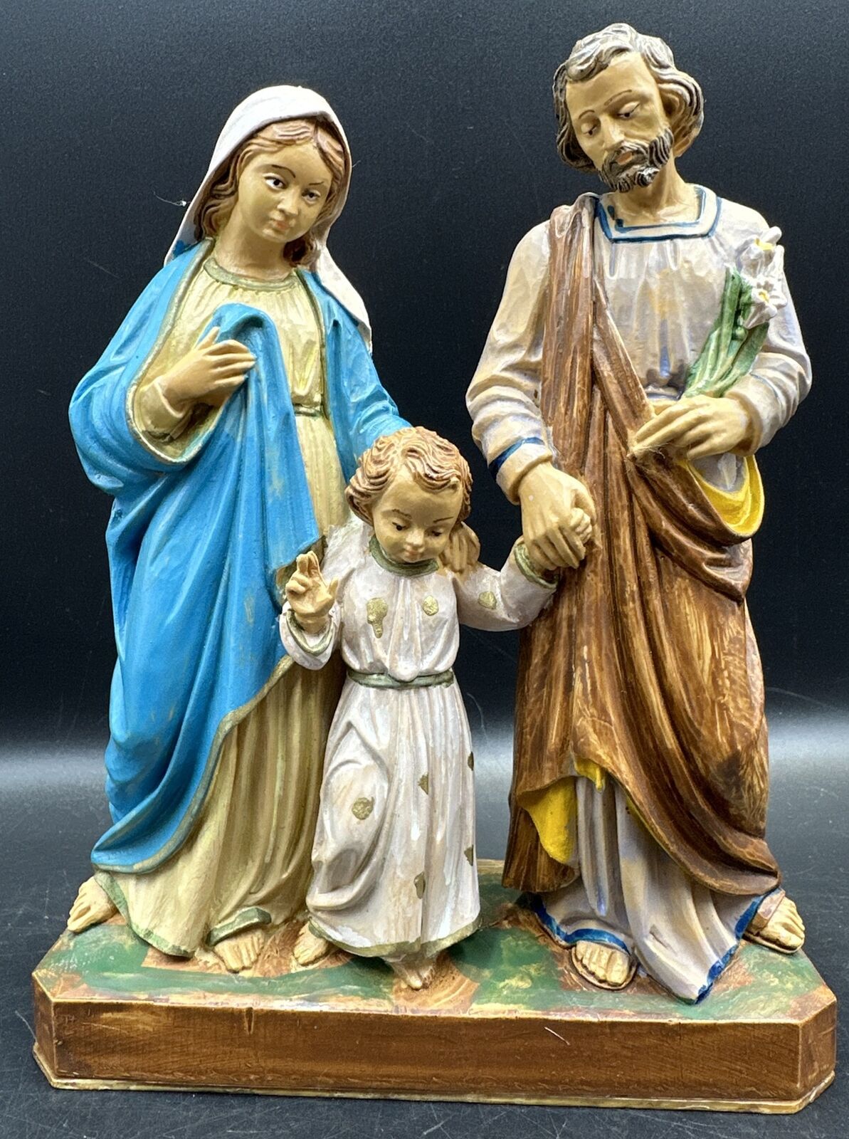 Fontanini Holy Family Nativity 22cm Euromarchi Resin 7\' Wood Effect Italy