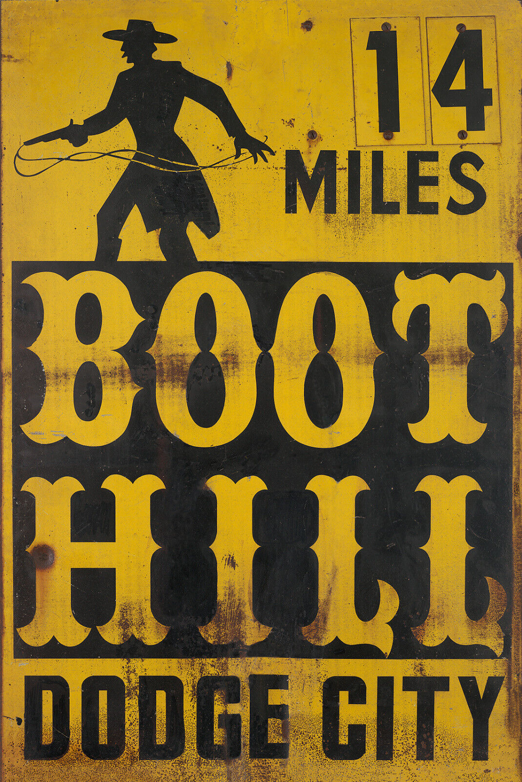 BOOT HILL - DODGE CITY ADVERTISING METAL SIGN