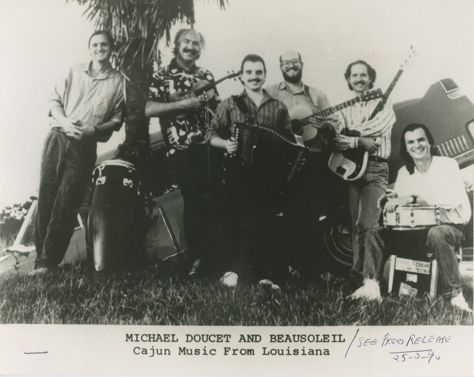 Michael Doucet And BeauSoleil Music Band  A2190 A21 Original Vintage Photo