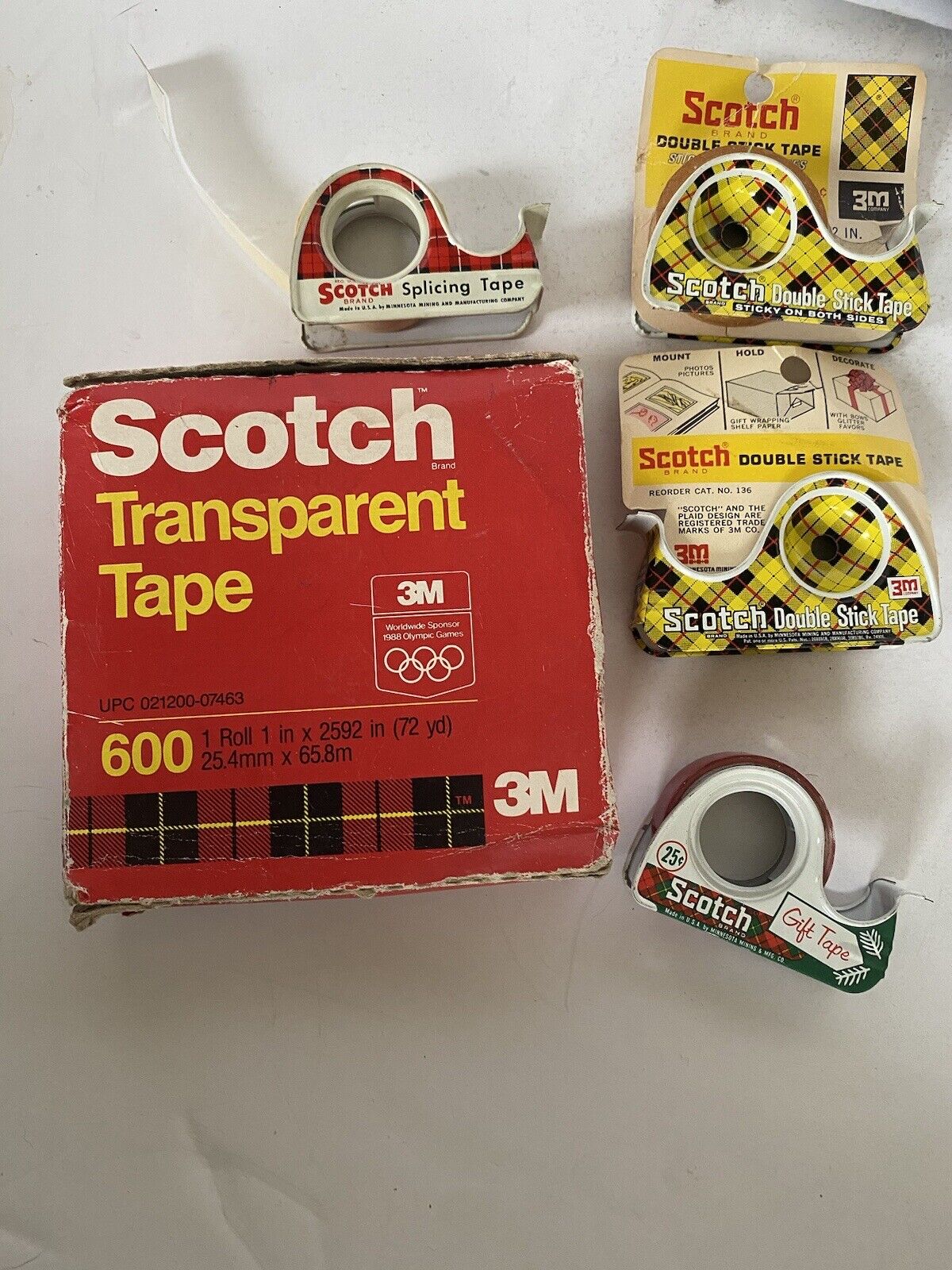 Vintage Scotch Tape Dispenser Tape Double Stick Splicing Transparent Lot 5