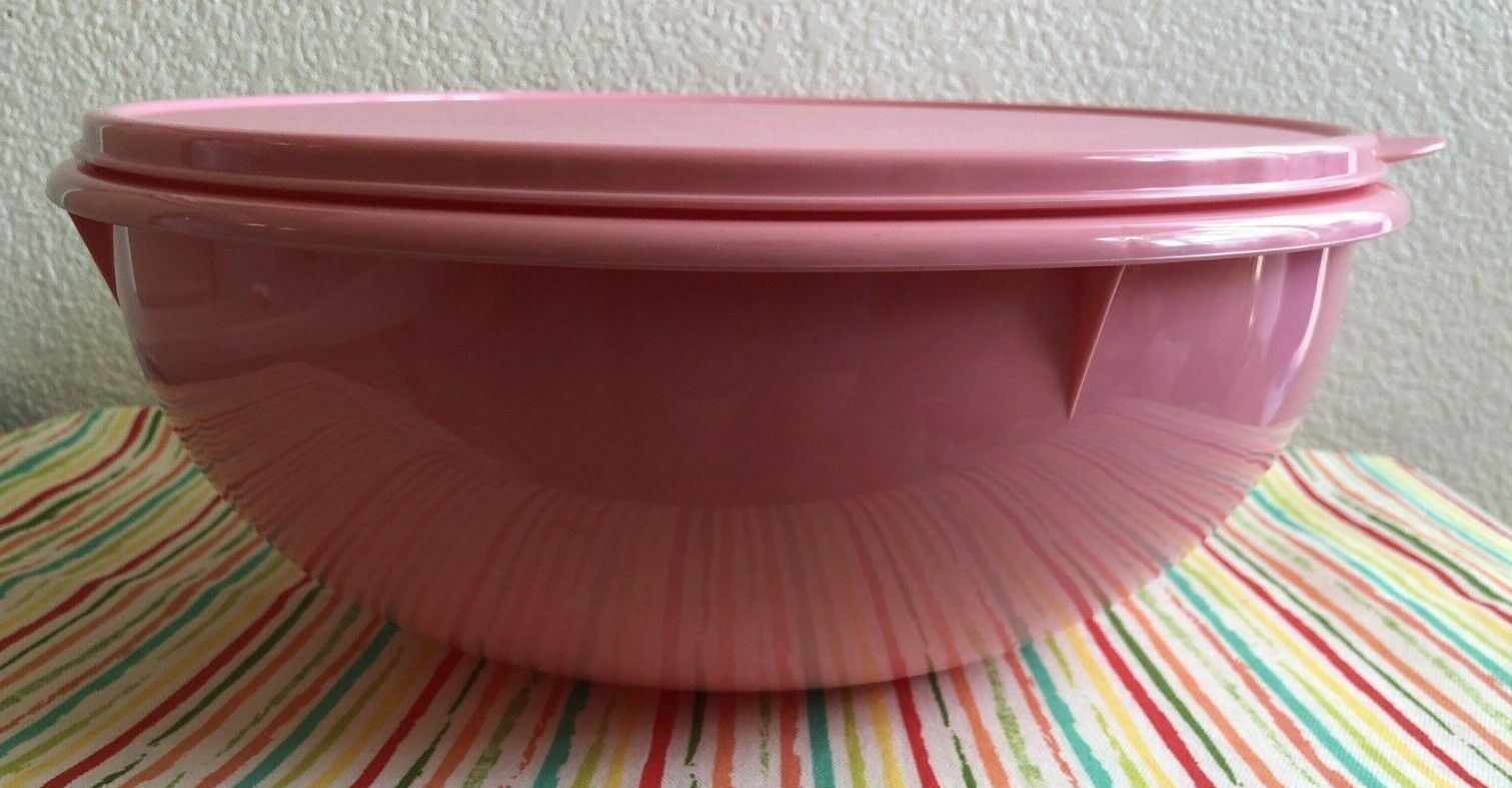Tupperware Large Mixing Bowl 27 Cups Pearl Pink Large Bowl New 