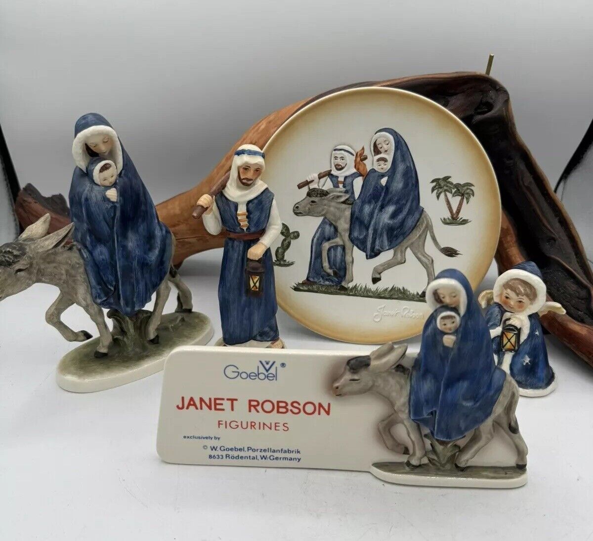 5 Piece Lot GOEBEL by Janet Robson #405 Mary Jesus Joseph Angel Figurines