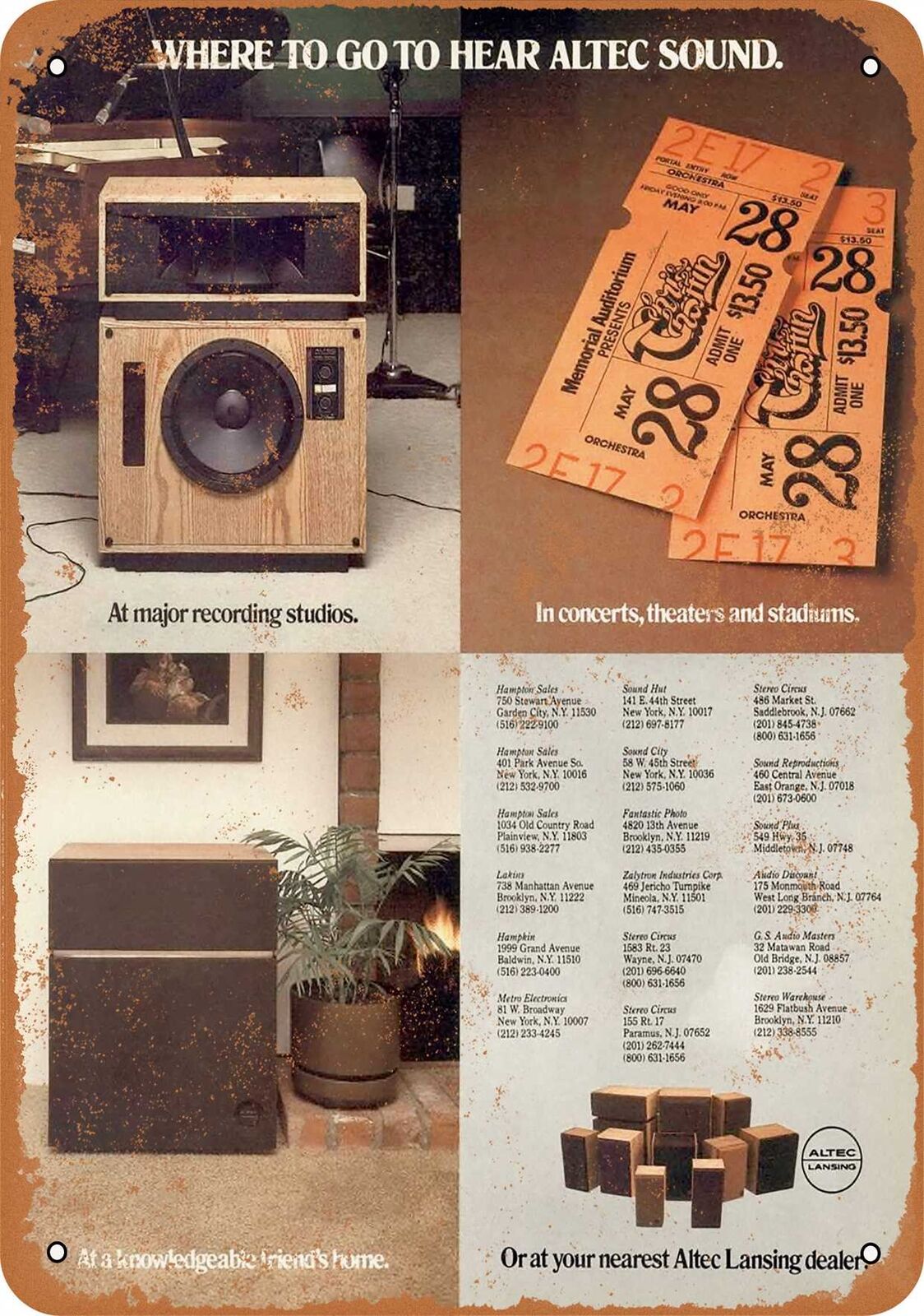 Metal Sign - 1978 Altec Lansing Speakers - Vintage Look Reproduction
