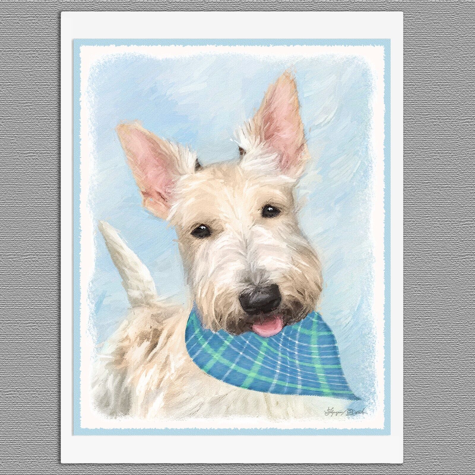 6 Scottish Terrier Wheaten Scottie Blank Art Note Greeting Cards