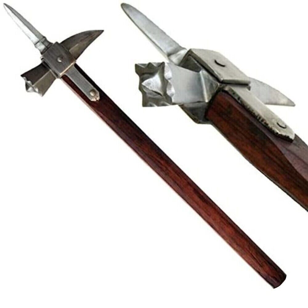 Medieval Warrior Functional Spiked Lucerne War Hammer Replica Collectible Weapon
