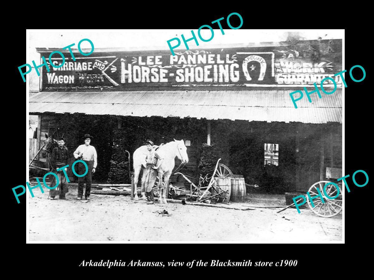 OLD LARGE HISTORIC PHOTO OF ARKADELPHIA ARKANSAS THE BLACKSMITH STORE c1900