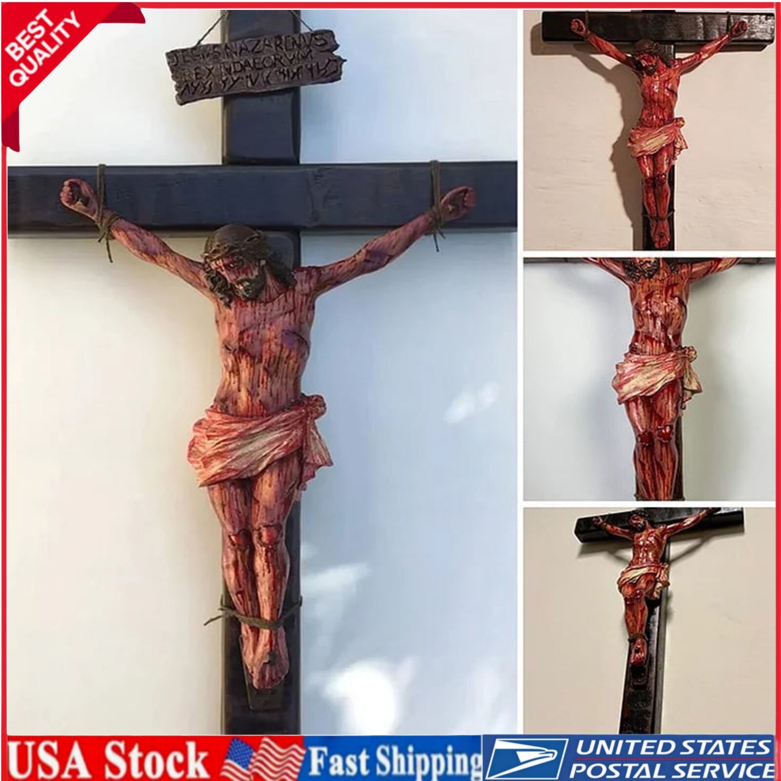 Handmade Realistic Crucifix, Realistic Crucifix Wound For Meditation Wall Cross