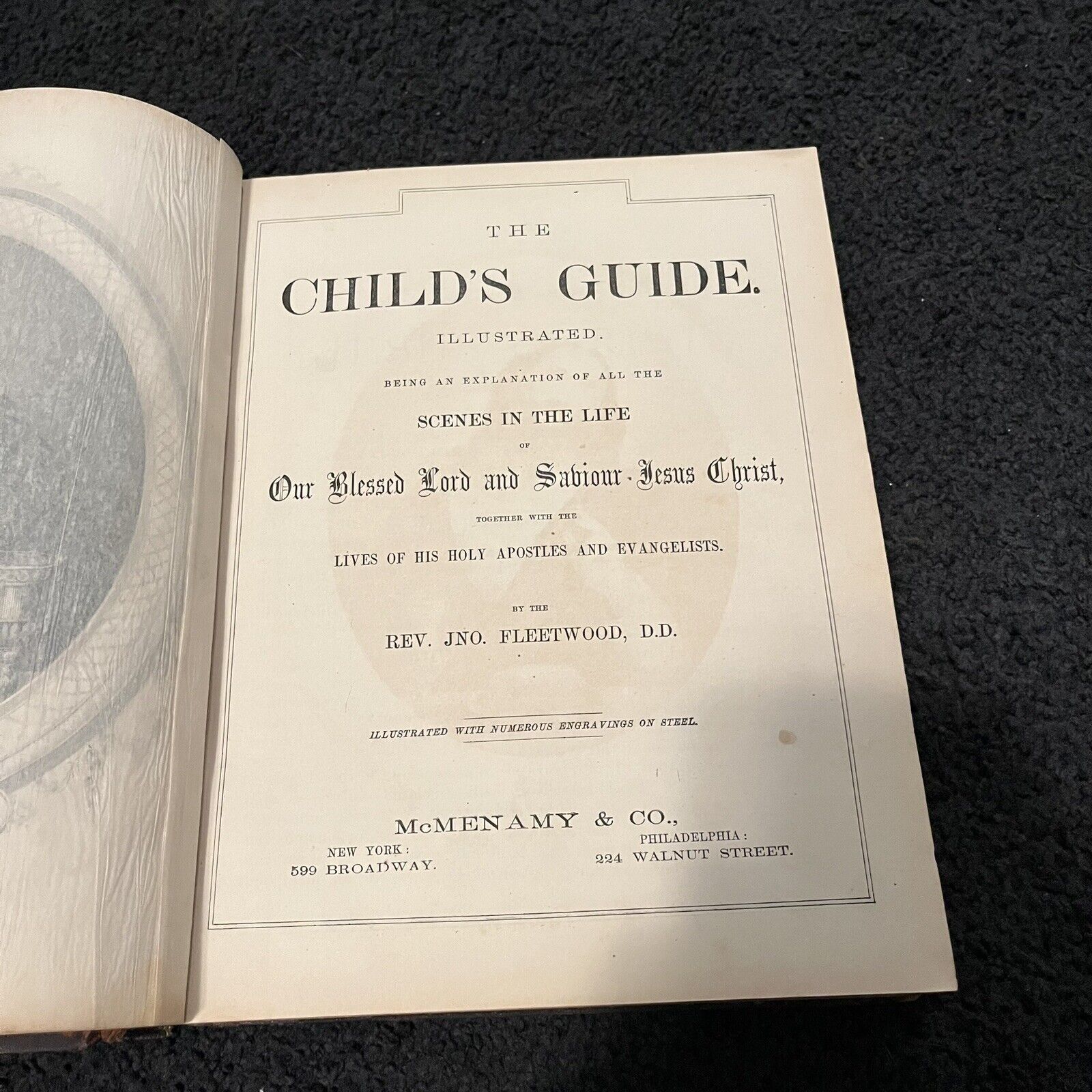 Antique The Child's Guide Rev. Fleetwood 1878 Bible Scenes Illustrated Read*