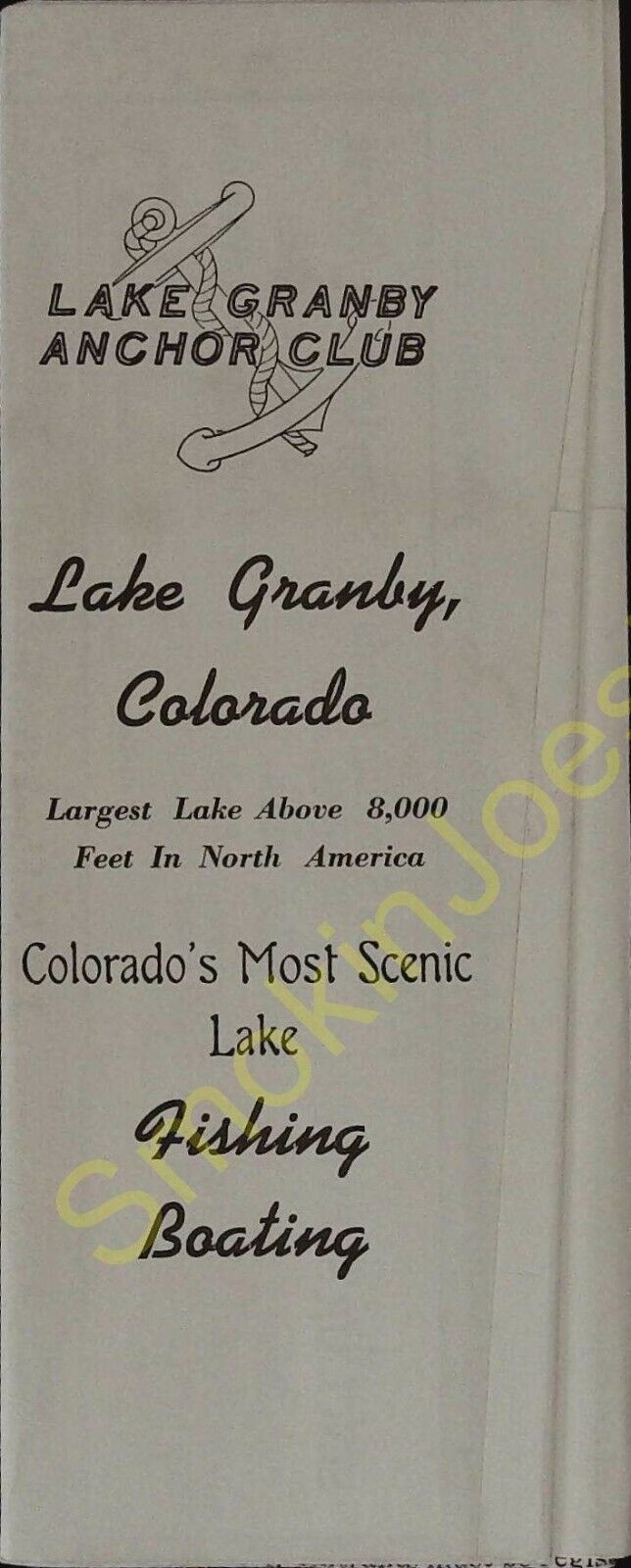 Vintage Travel Brochure Lake Granby Anchor Club 5o\'s 60\'s?