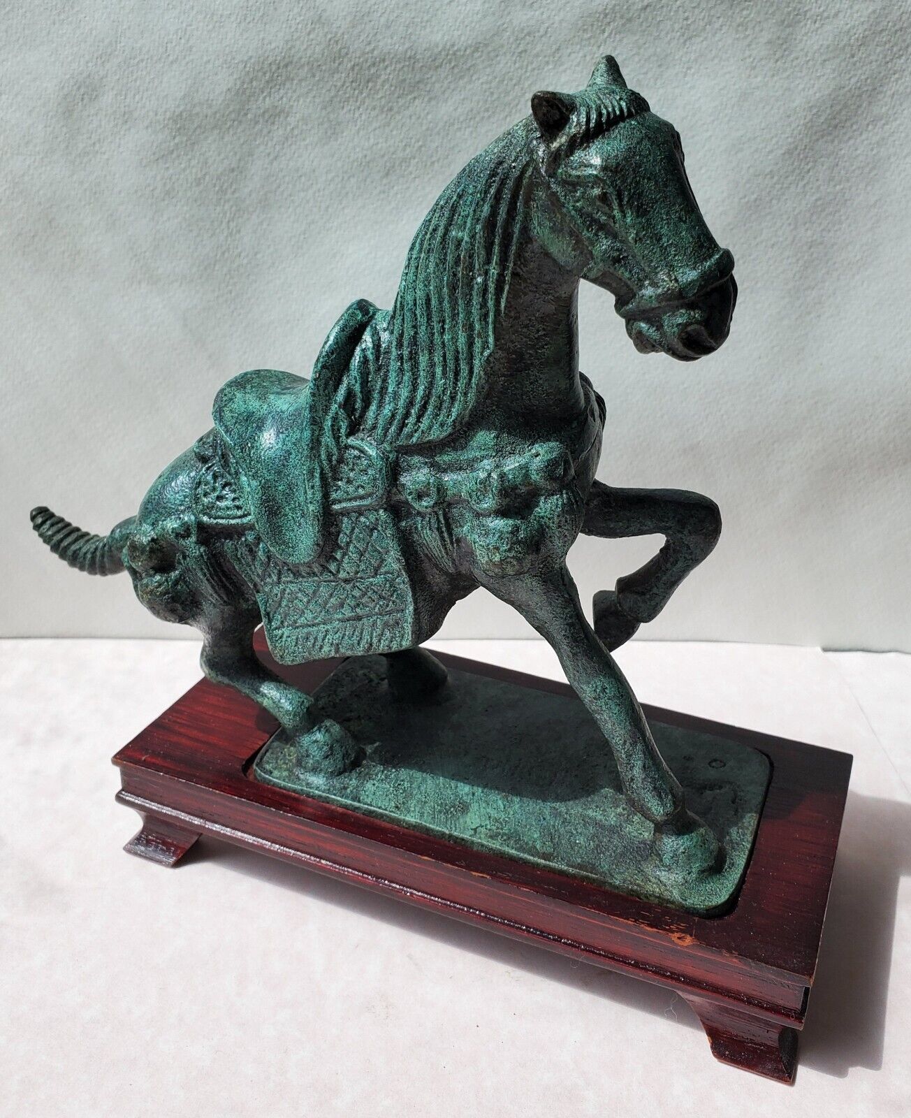 Vintage Chinese Cast iron war horse Statue Tang Dynasty sculpture 