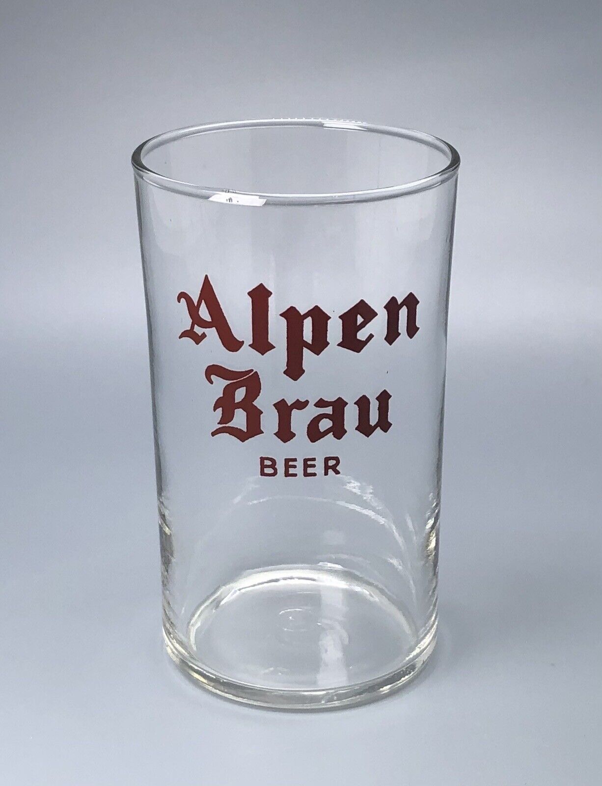 Alpen Brau Beer Shell Glass / Vtg Barware Advertising / Man Cave Home Bar Decor