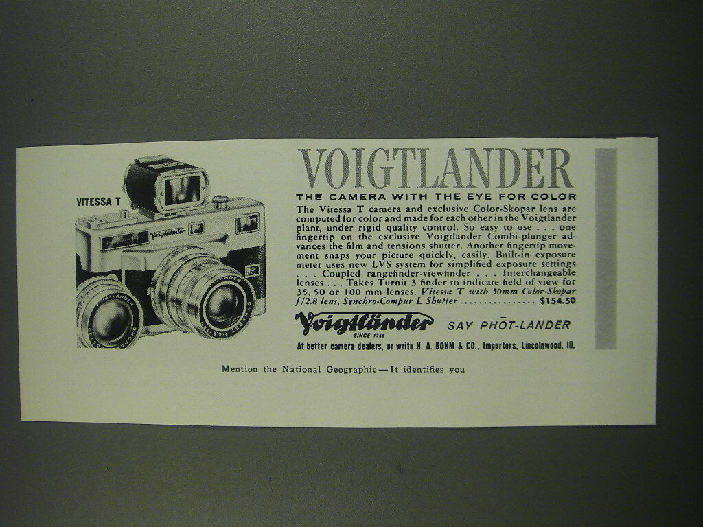 1957 Voigtlander Vitessa T Camera Ad - Voigtlander the camera with the eye for
