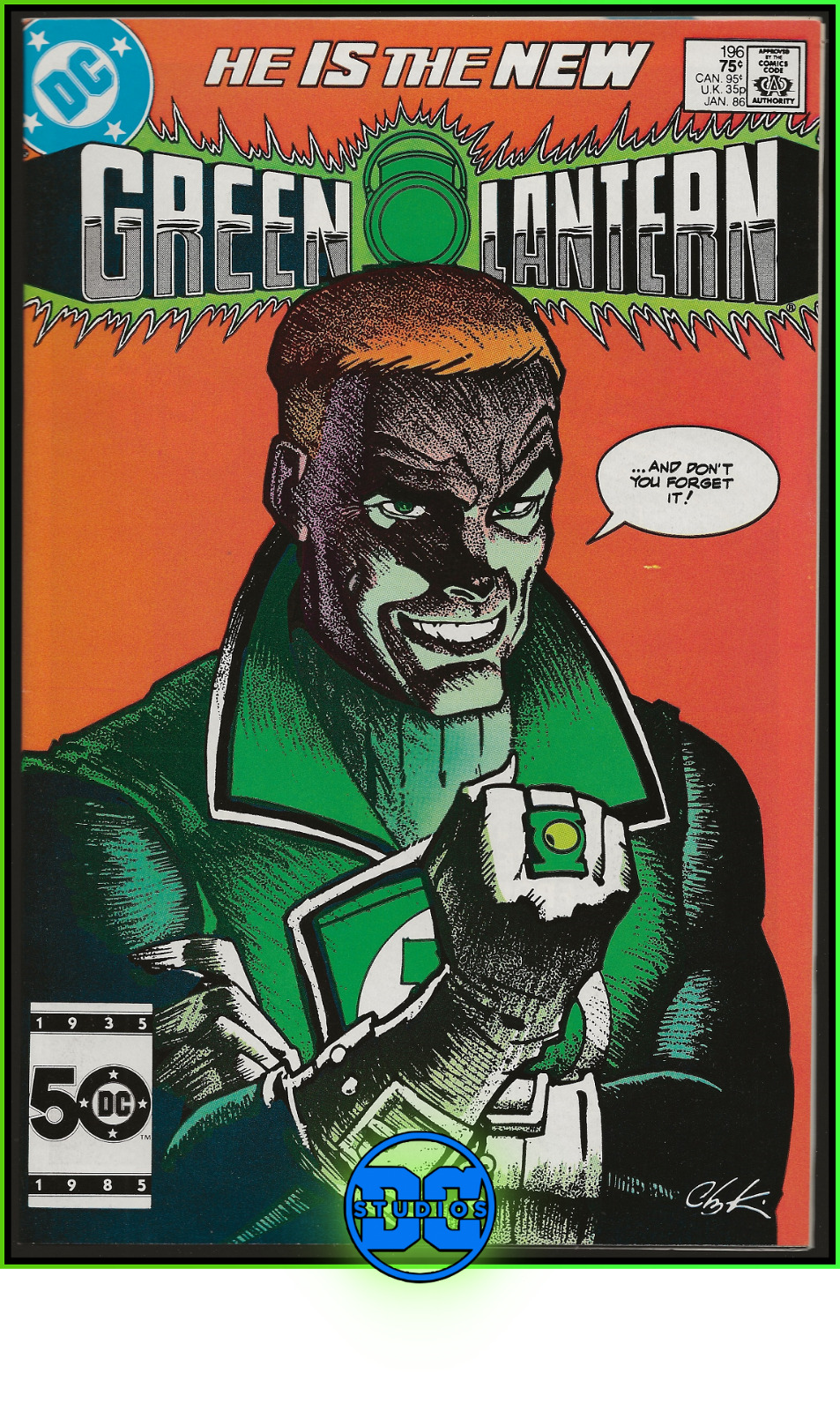 GREEN LANTERN #196 (1986) GUY GARDNER CVR KEY SUPERMAN LEGACY DC STUDIOS 9.2 NM-