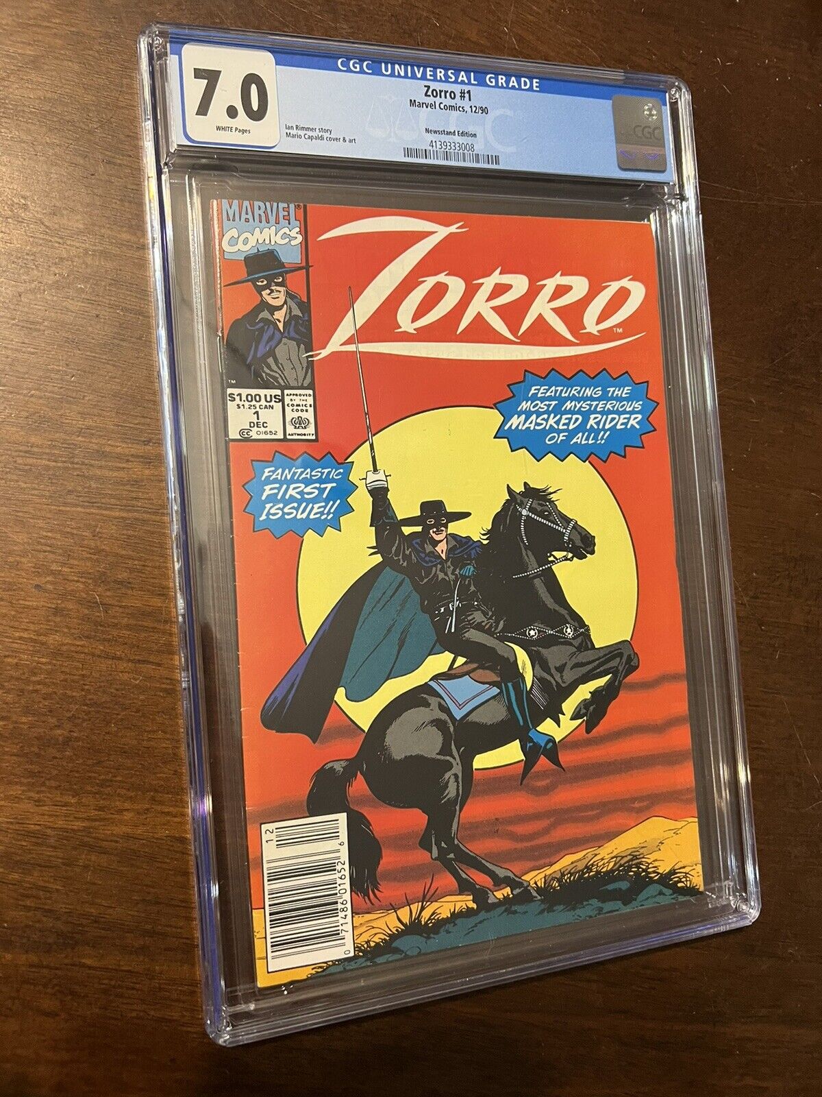 Zorro 1 Cgc 7.0 Comic Newsstand Edition 