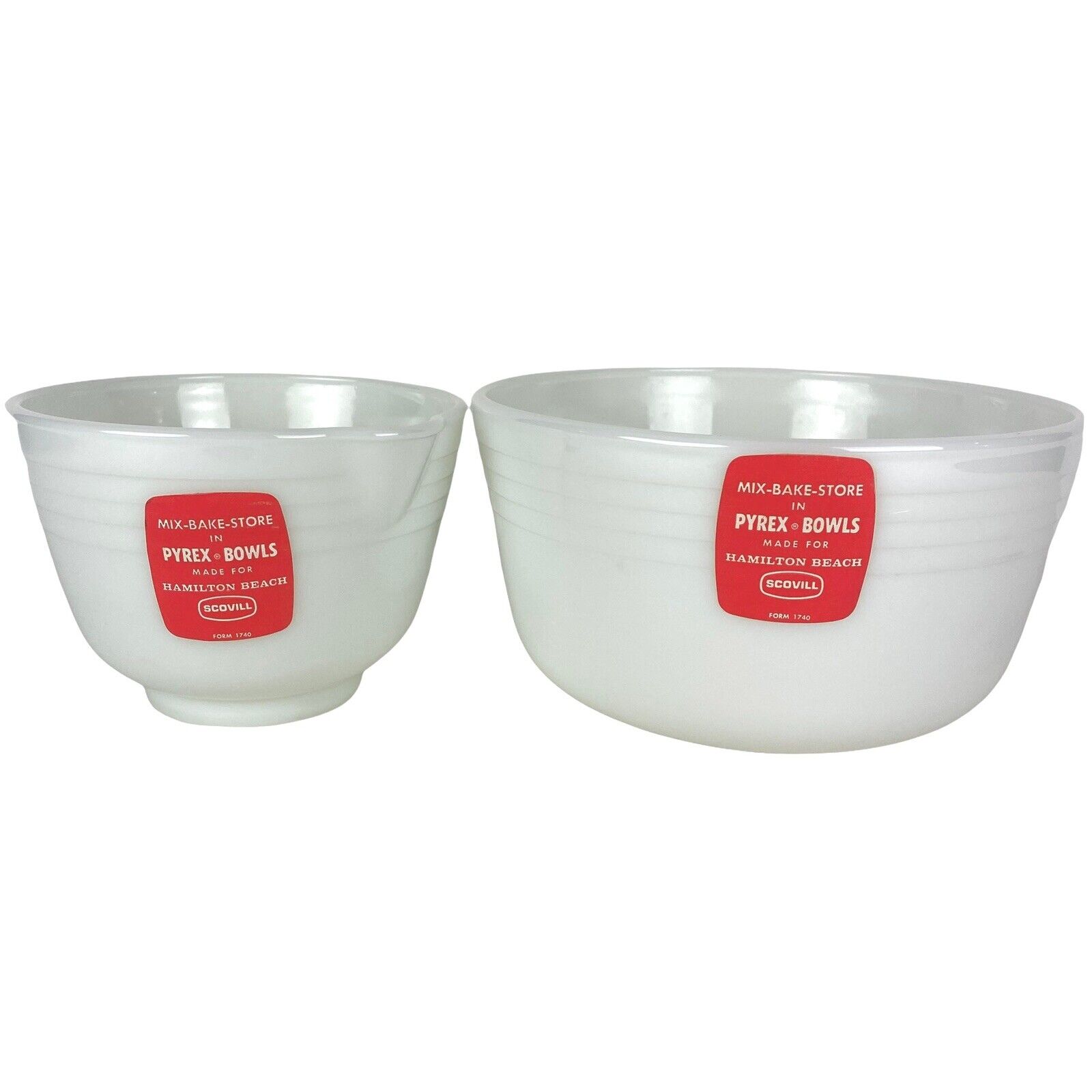 Mix Bake Store Pyrex Scovill Hamilton Beach Mixing Bowls New Replacement White 2