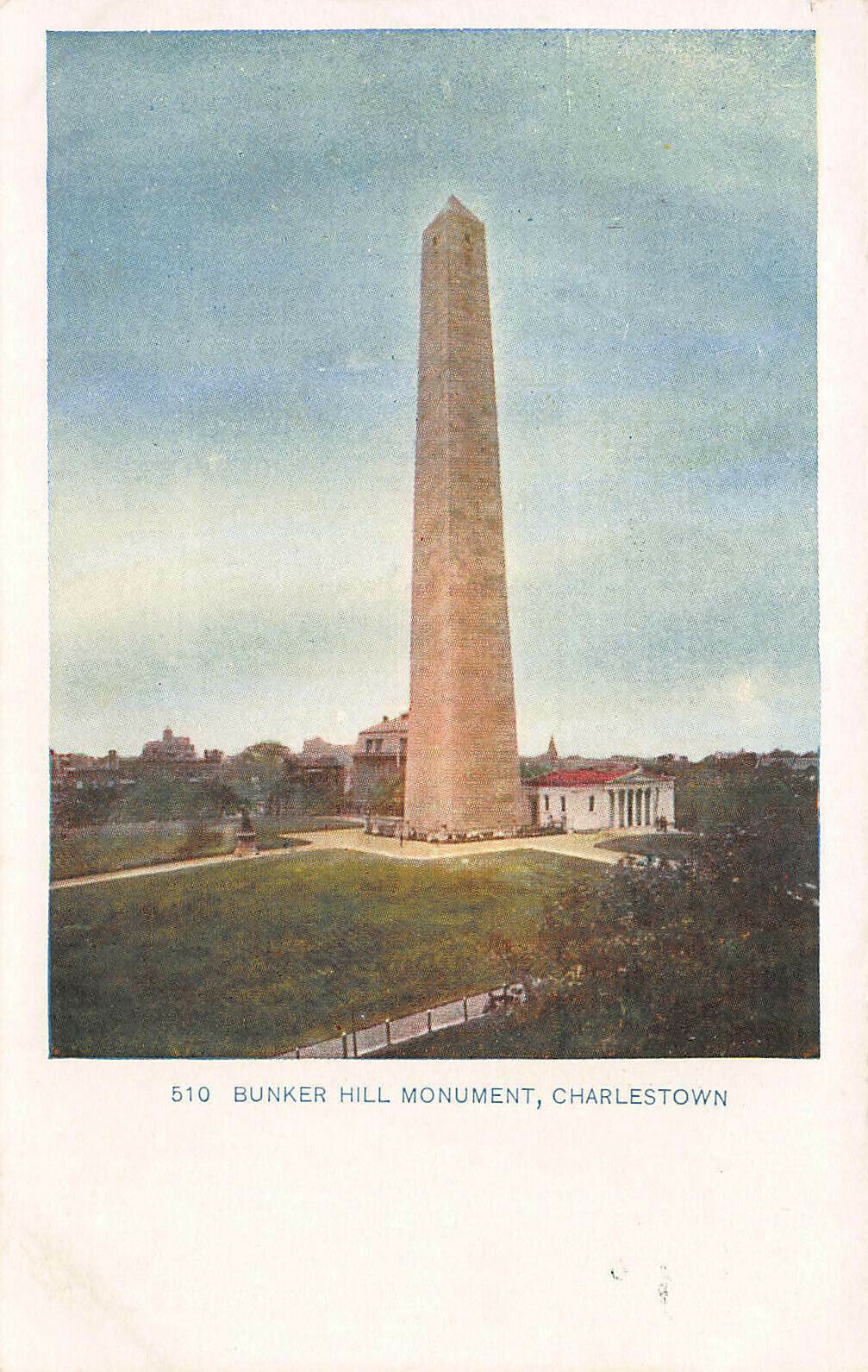 Bunker Hill Monument, Charlestown, Massachusetts, Early Postcard, Unused