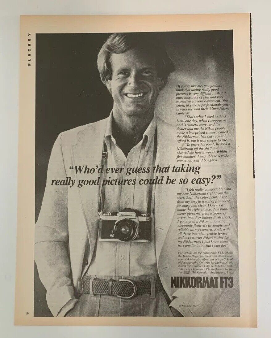 1977 Nikon Nikkormat FT3 Camera 35mm Print Ad Vintage Advertisement