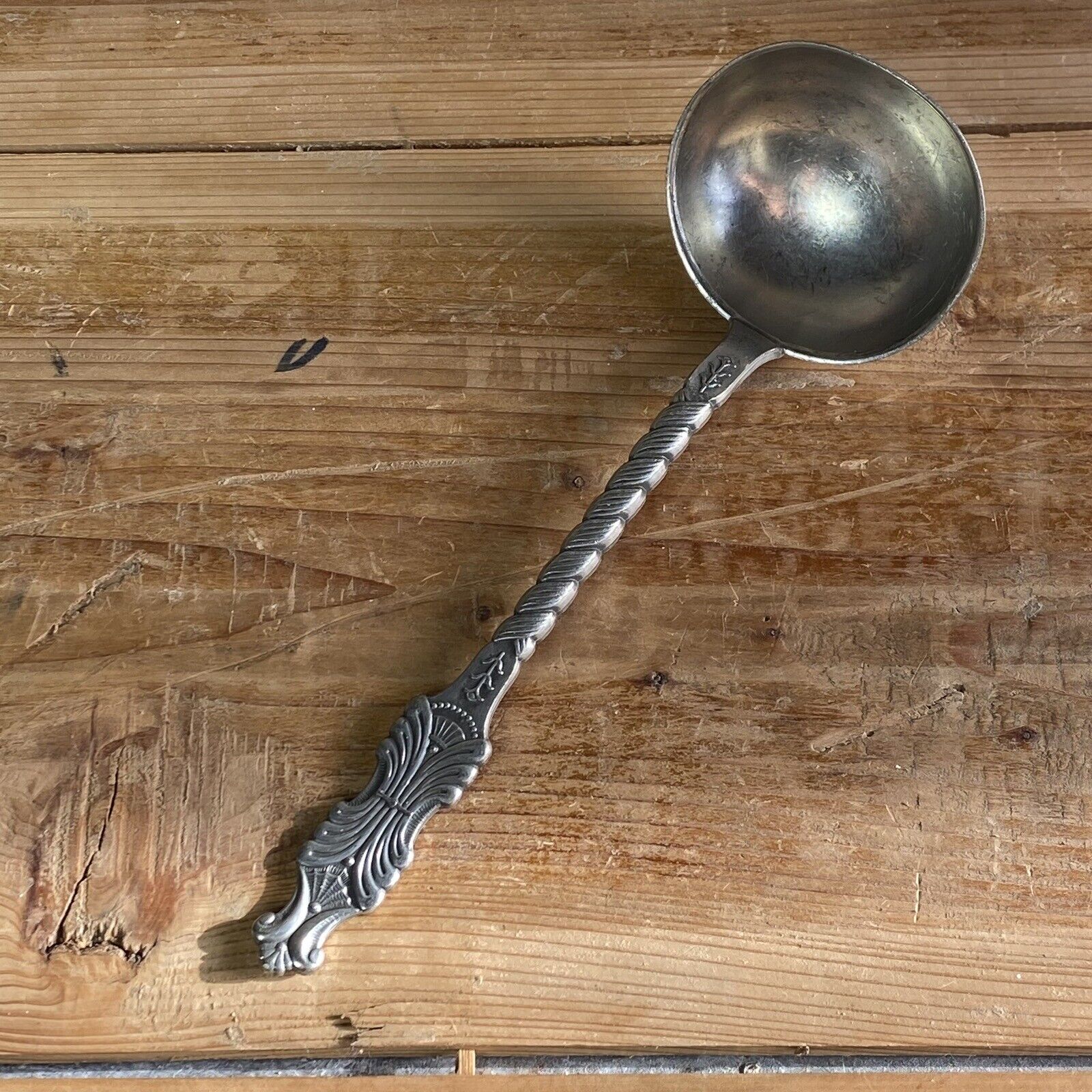 Norwegian Norway Folk Ladle Spoon 9” Beautiful Handle Design Marked V 9