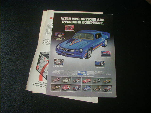 Vintage lot of 3 model toy car kits magazine print ads 1962 1967 1982 MPC AMT