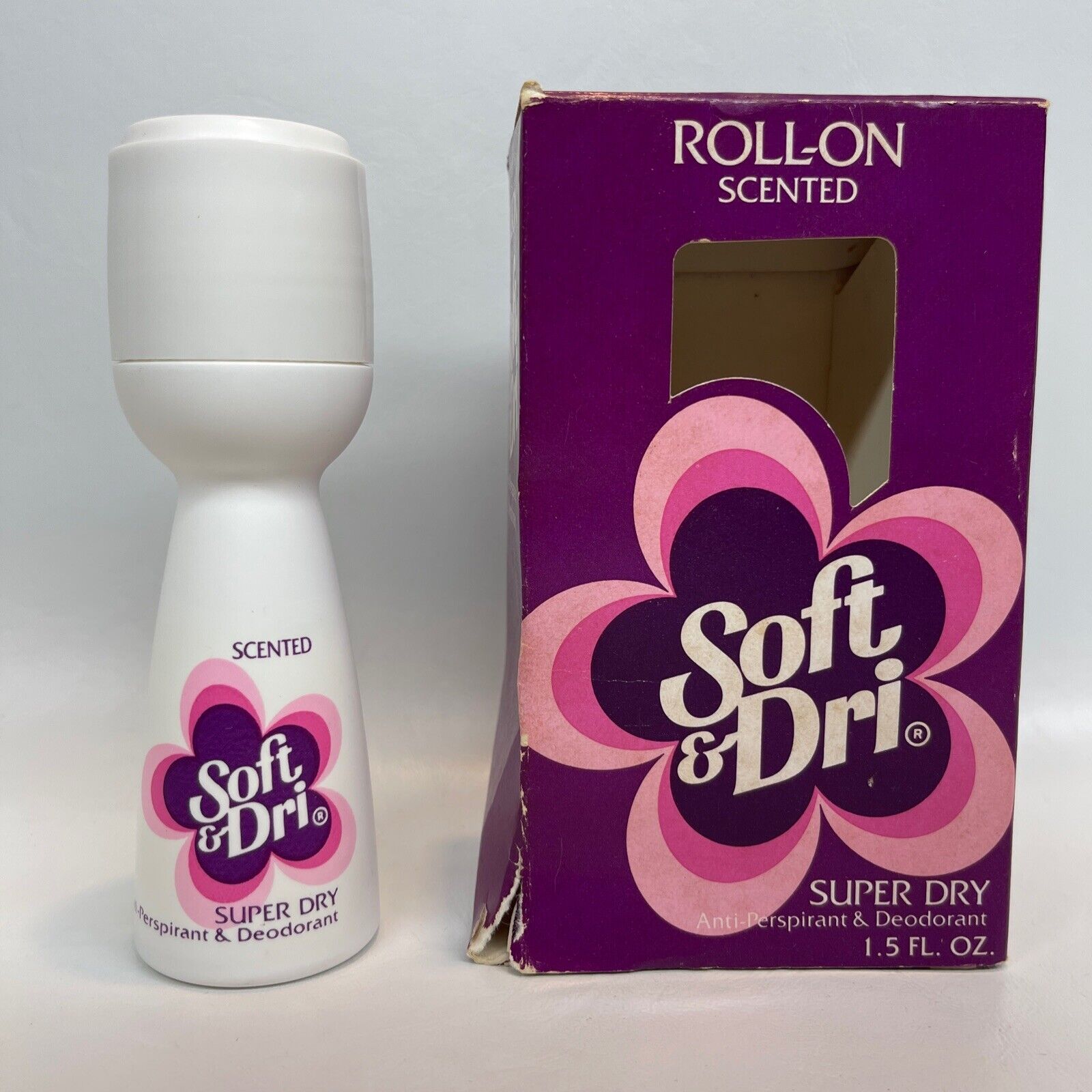 Vintage 1984  Soft & Dri Roll On Anti Perspirant Deodorant NOS Box PROP