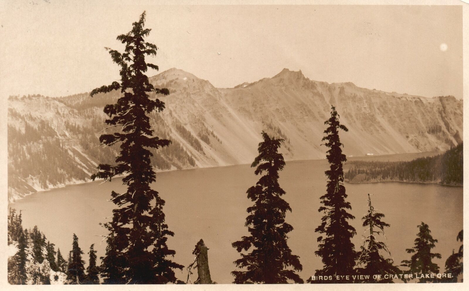 Vintage Postcard 1911 Birds Eye View Of Charter Lake Oregon OR Photo RPPC