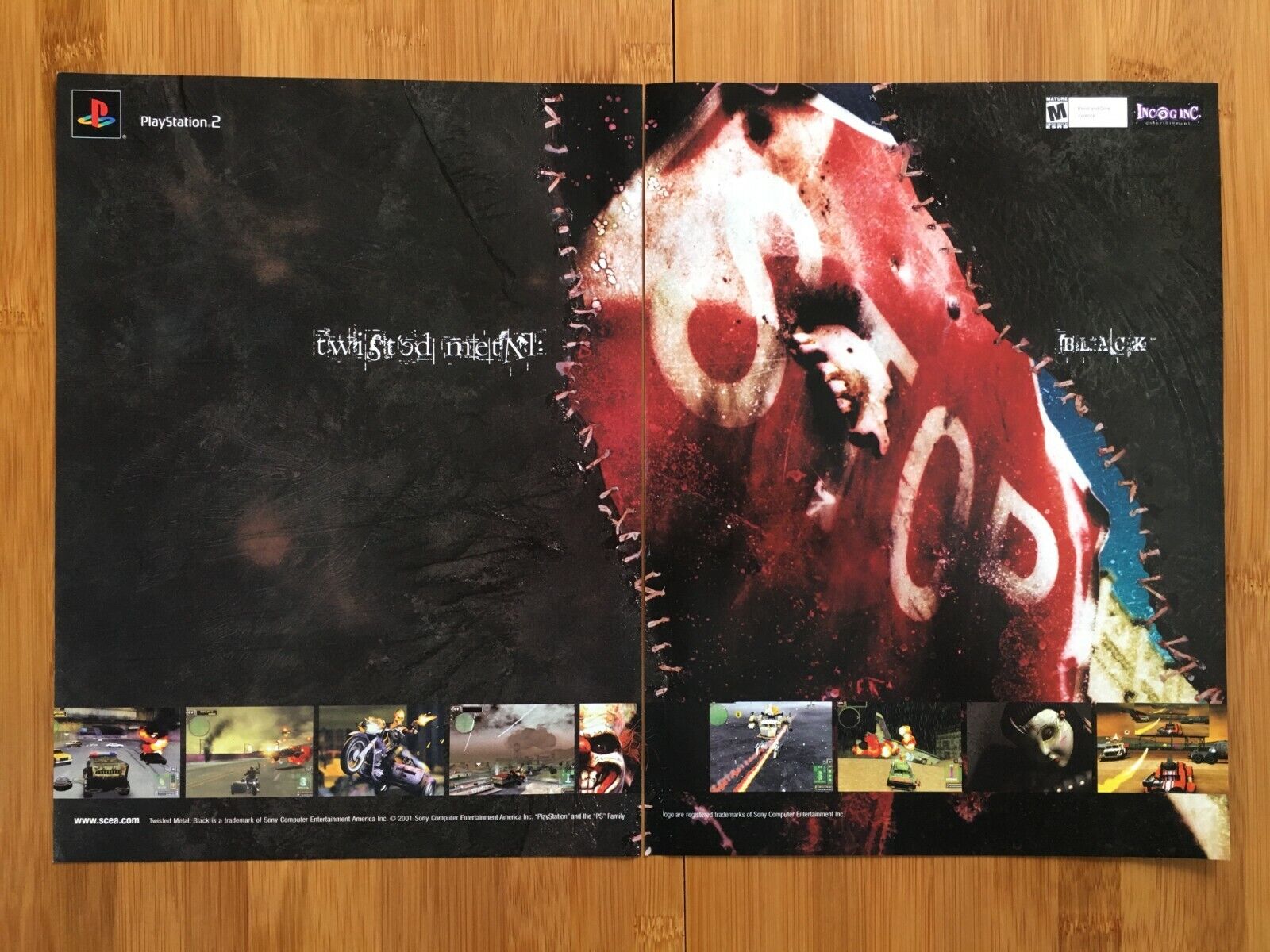 Twisted Metal Black PS2 2001 Vintage Print Ad/Poster Official Authentic Game Art