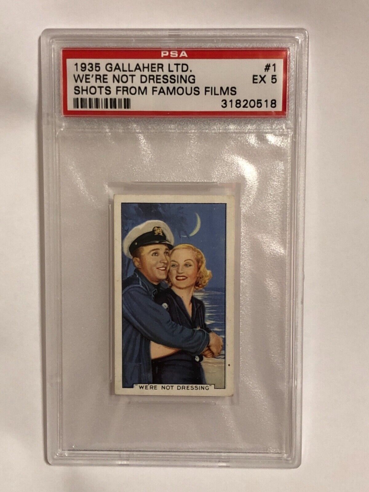 1935 Gallaher Ltd. Shots from Famous Films We're Not Dressing Card #1 PSA EX 5