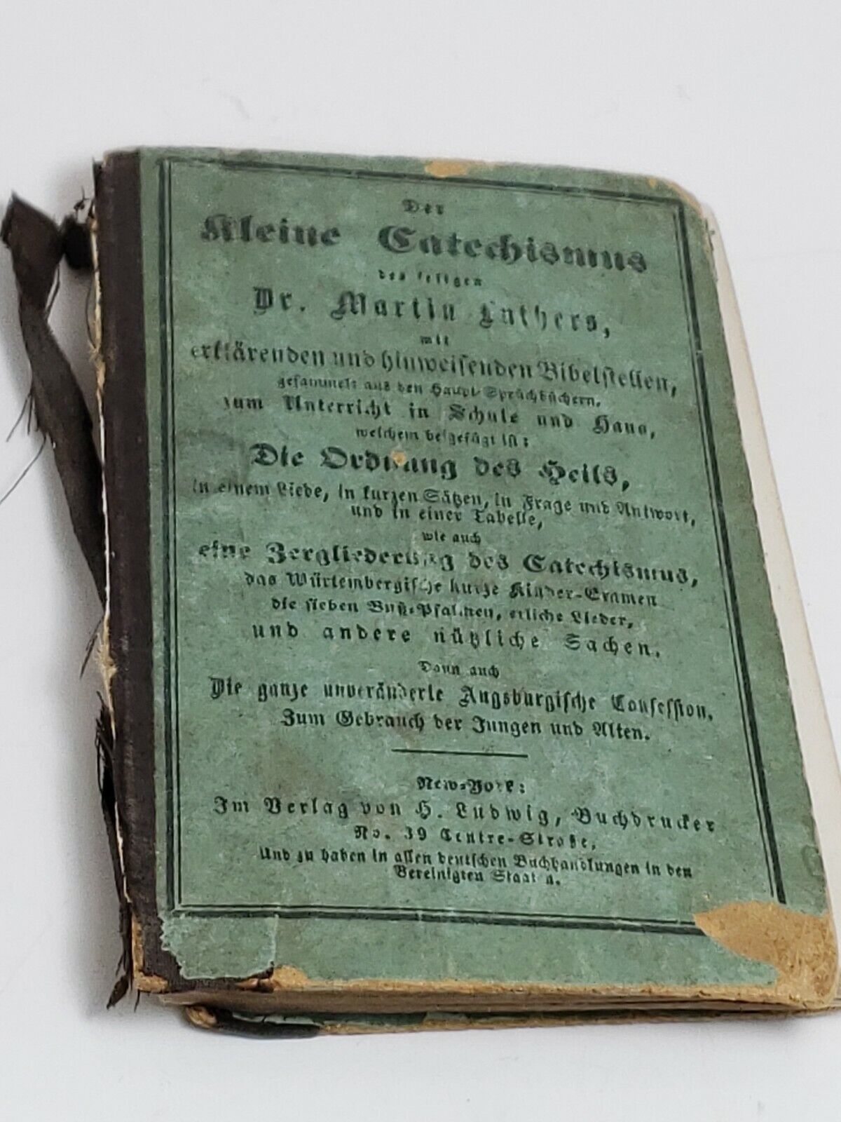 Antique 1861 German Catechism Religious Book Martin Luther