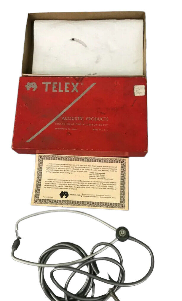 Vintage NOS Telex Dynaset Stethoscope-Style Headset