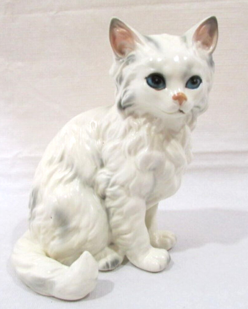 Vintage Lefton Porcelain Ceramic Cat Figurine H1517 White Persian