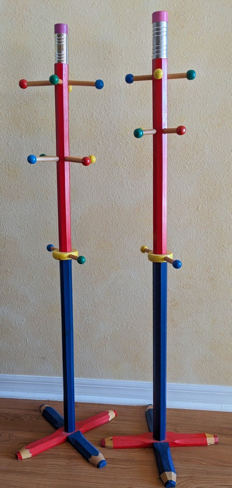 SET OF TWO Postmodern Pencil Coat Racks by Pierre Sala * GREAT CONDITION * PAIR