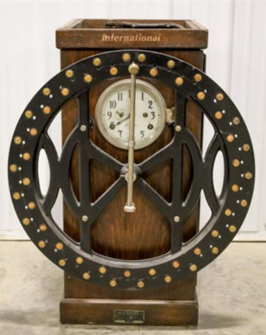 Antique International Time Recording Co Time Punch Clock Steampunk