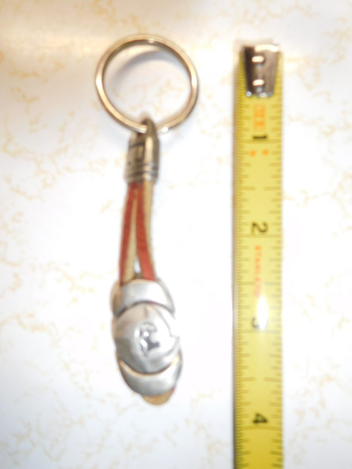 Vintage Made in USA Oklahoma Miniature Bolo Tie Real Leather KeyChain