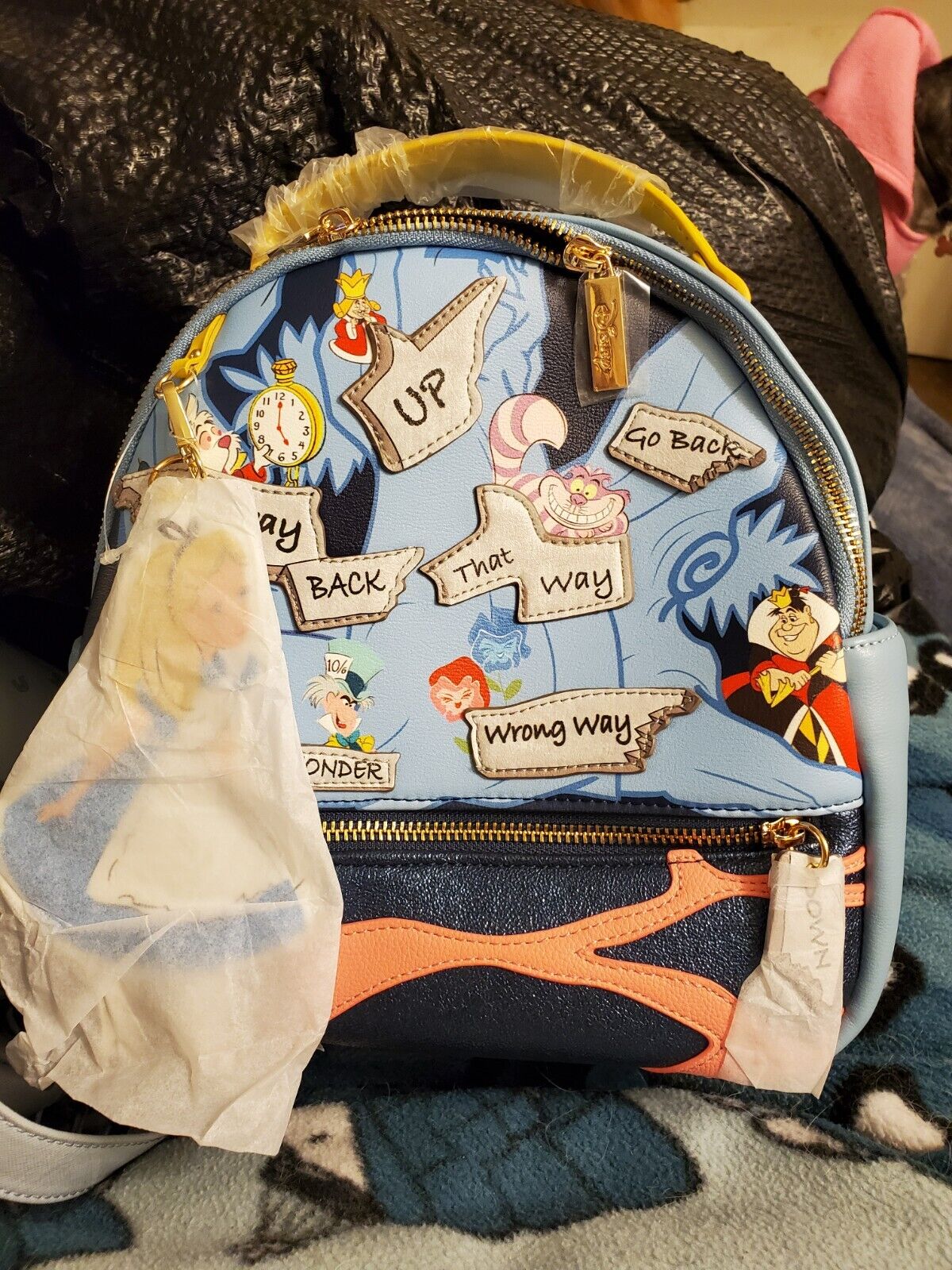  Loungefly Disney Alice In Wonderland Mini Backpack New 