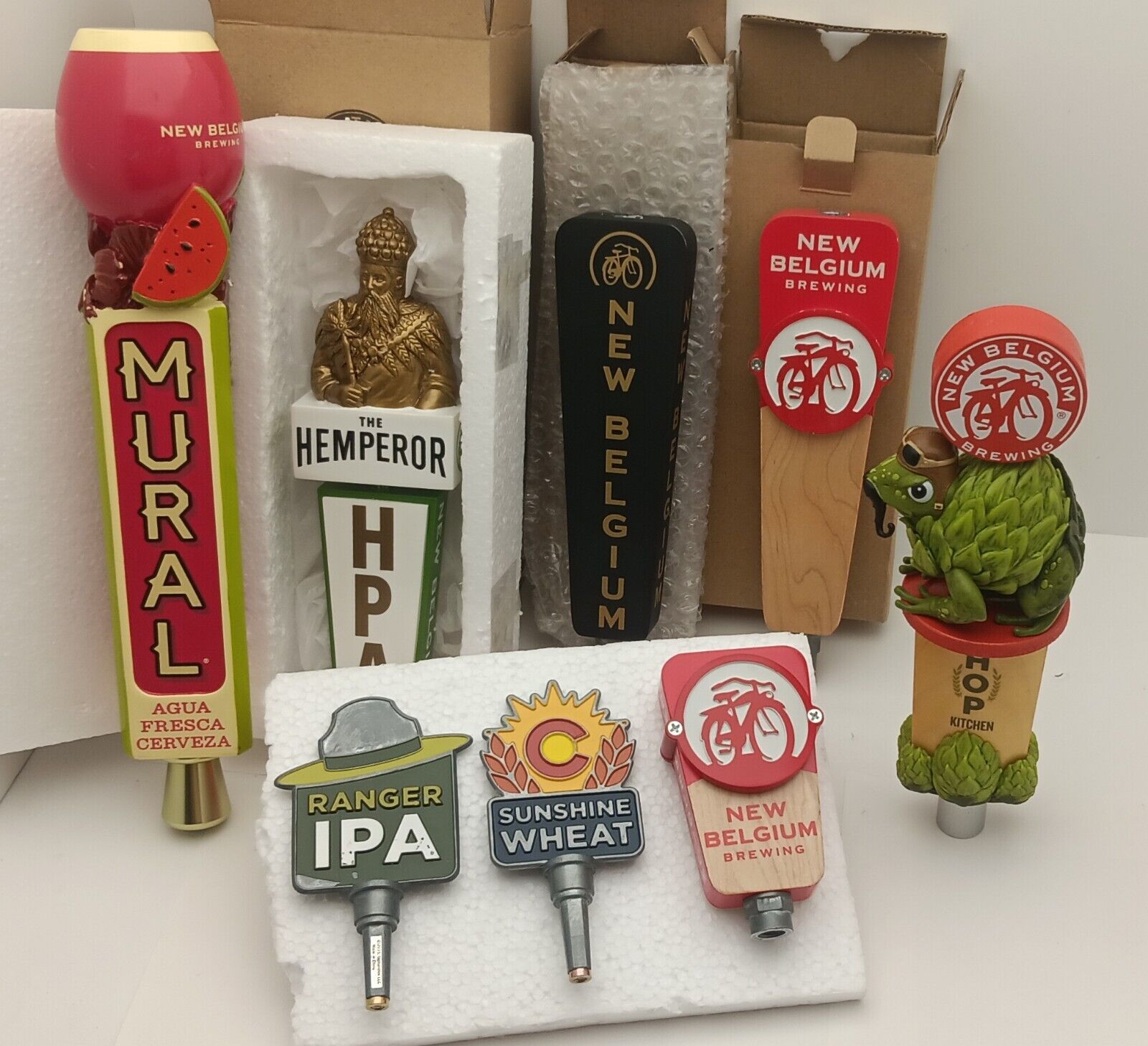 8 New Belgium Beer Tap Handles - Brewery / Man Cave - Rare Vintage Collectibles