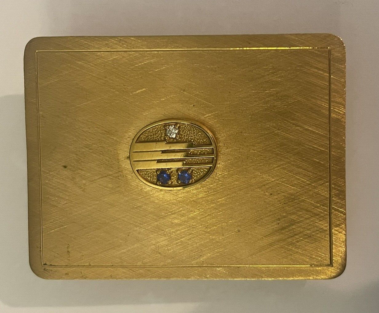 Vintage LGB 1/10 10k GF Gold Filled DIAMOND SAPPHIRE Year Service BUCKLE 24.7G🌺