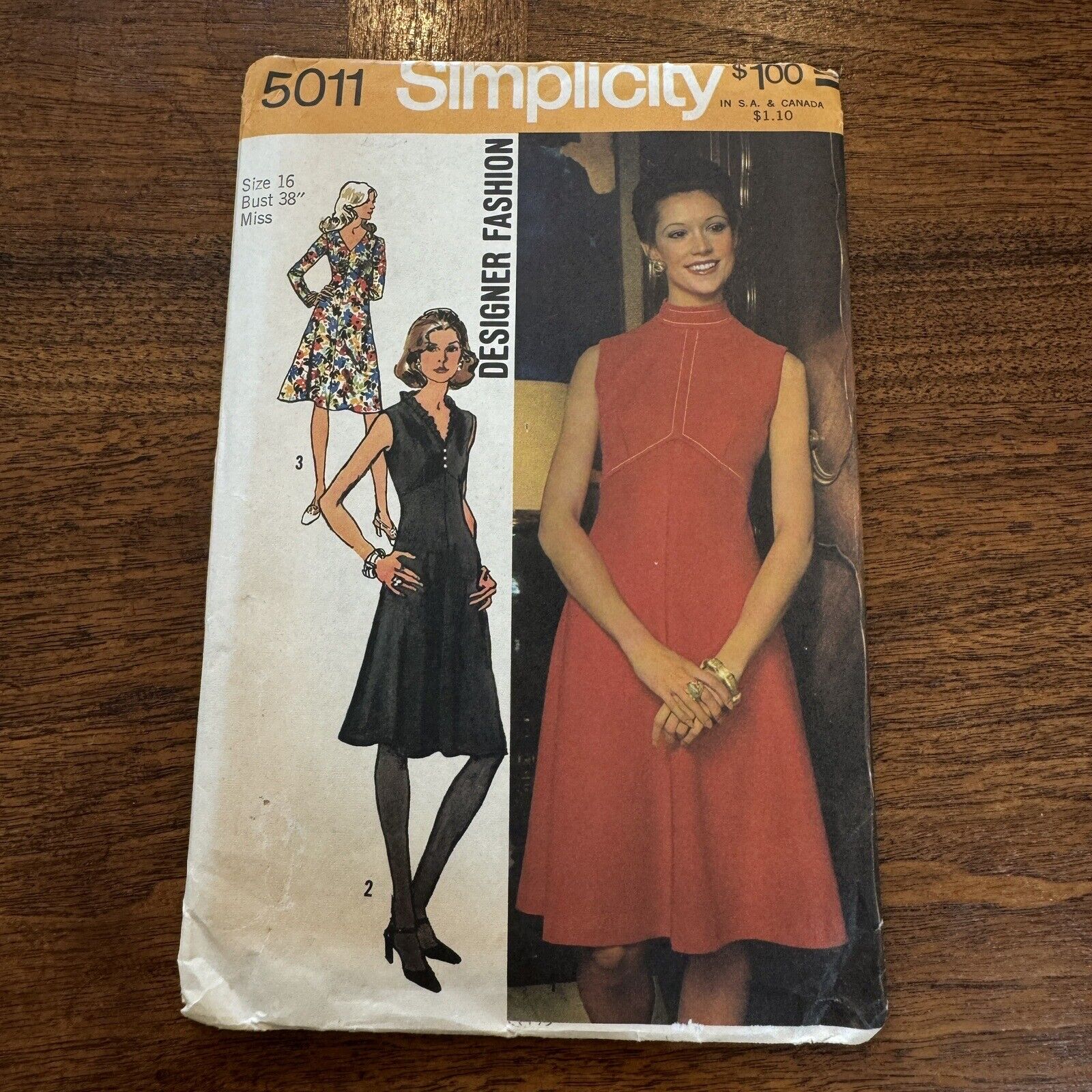 Vintage McCall’s 5011 Sewing Pattern Size 16 Dress Uncut
