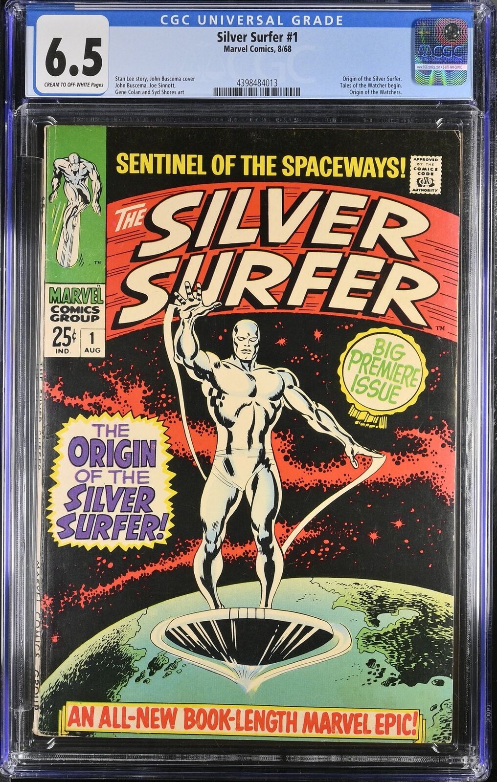 Silver Surfer (1968) #1 CGC FN+ 6.5 Origin Issue 1st Solo Title Marvel 1968